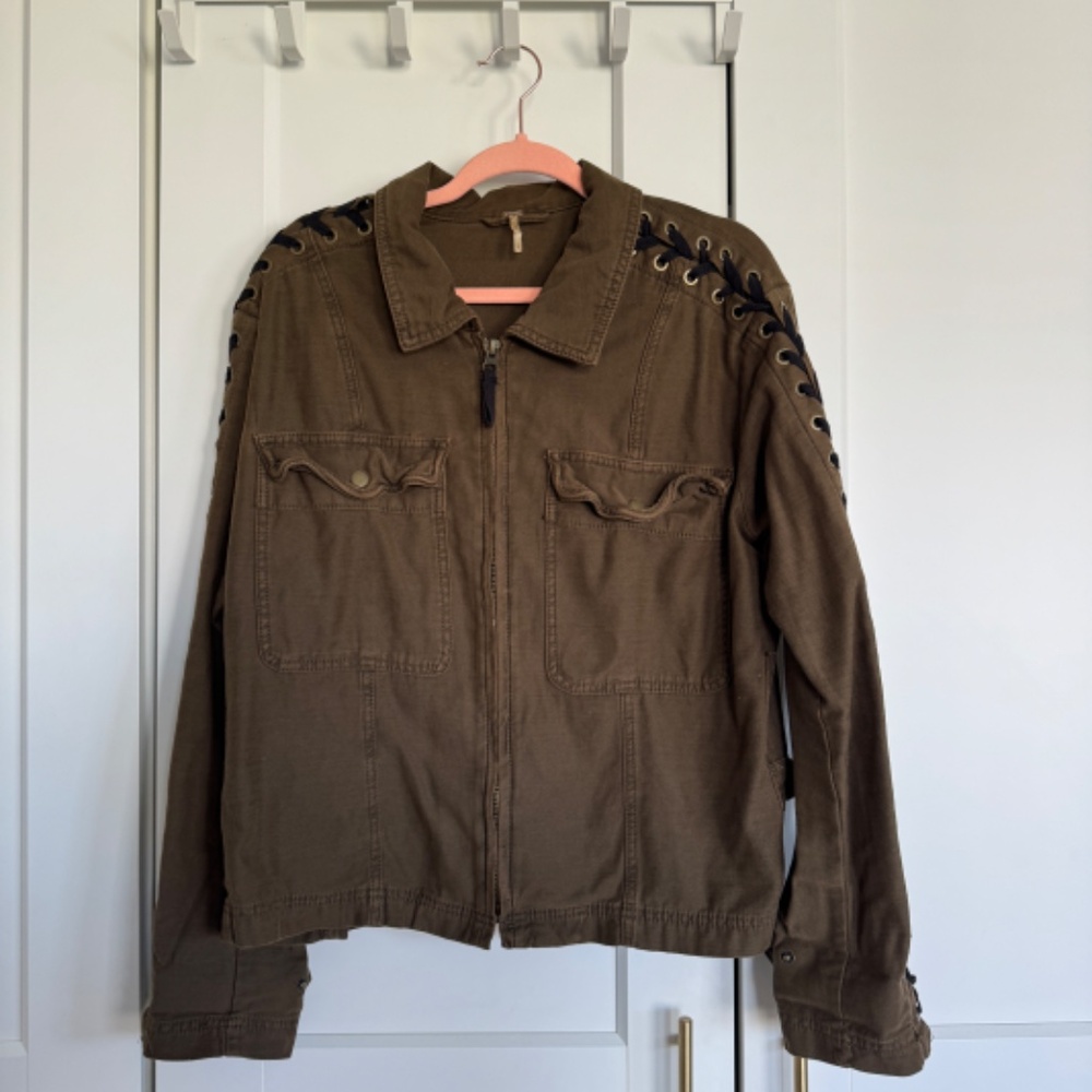 Free People Green Cargo Jacket